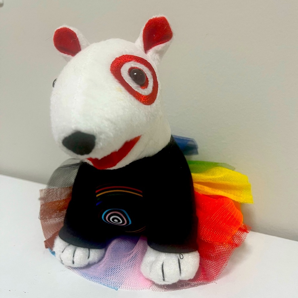 🌟 Adorable Target Bullseye Plush Rainbow tutu Dog! 🌟
